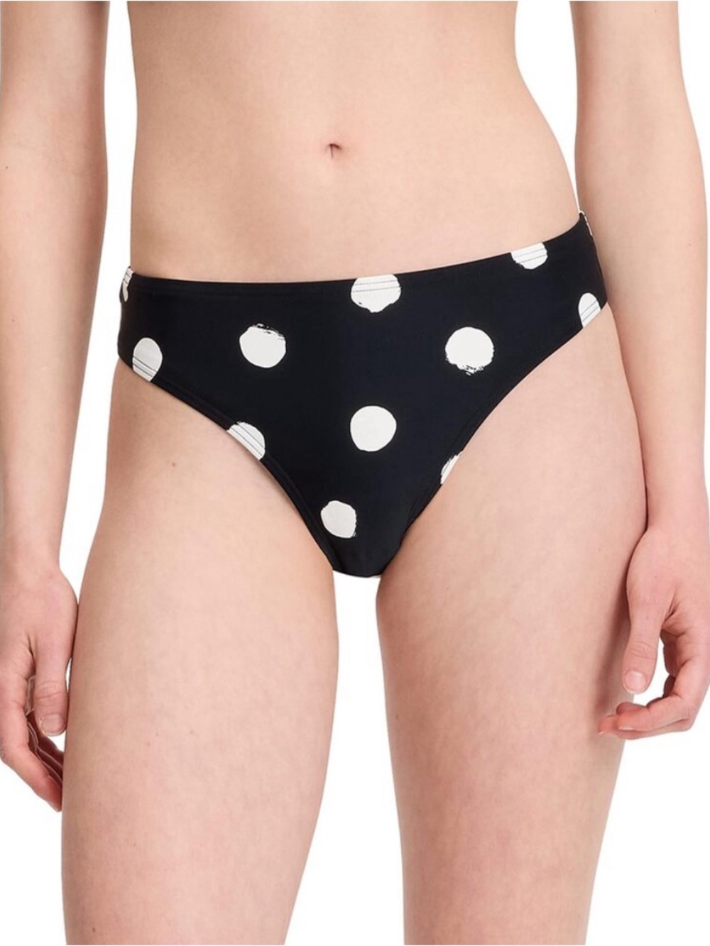 kate spade new york Women's Paint Dot High Cut Swim Bottom Black Size Medium